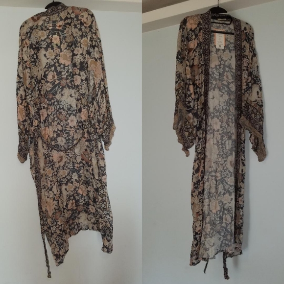 Amethyst Kimono FP x Spell Amethyst Nightfall Kimono Duster S/M robe maxi NWT - Picture 6 of 16